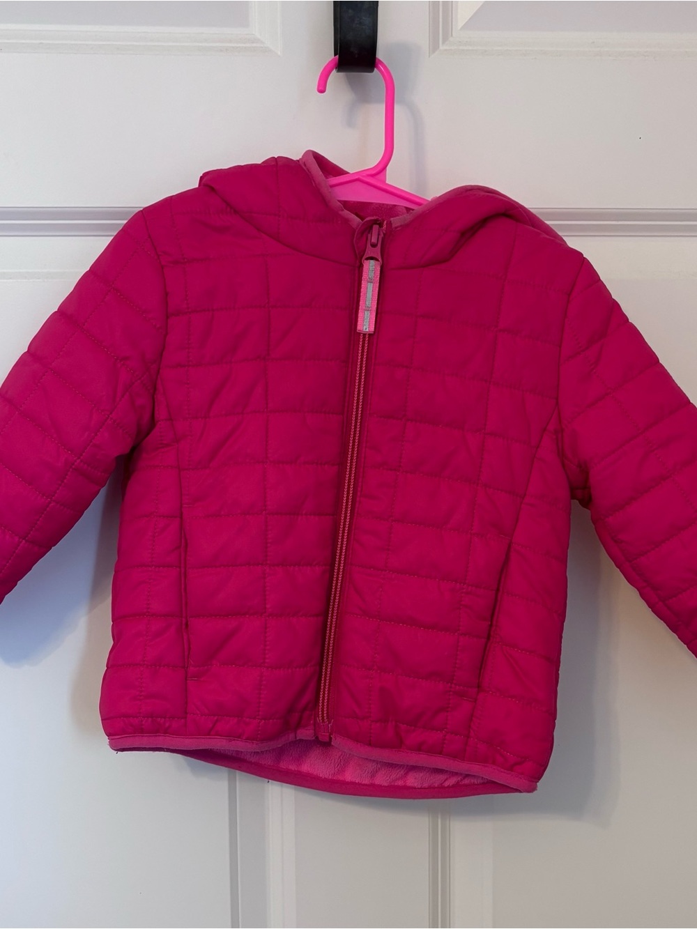 Cat & Jack Hot Pink Quilted Hooded Puffer Jacket